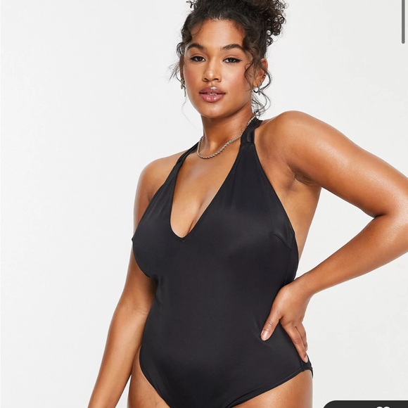 Asos curve black one piece swimsuit - Picture 2 of 4